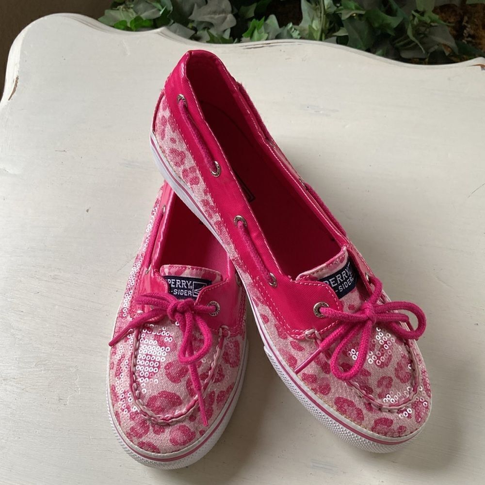 Sperry Shoes | Sperry Topside Biscayne Pink Cheetah Slip On Boat Shoes Sz 5M